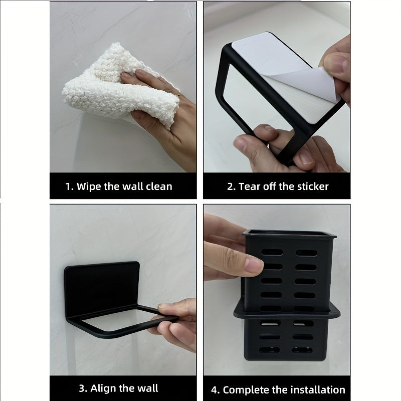 Skorter | Black Cosmetic Rack – Drill-Free Wall-Mounted Storage Shelf