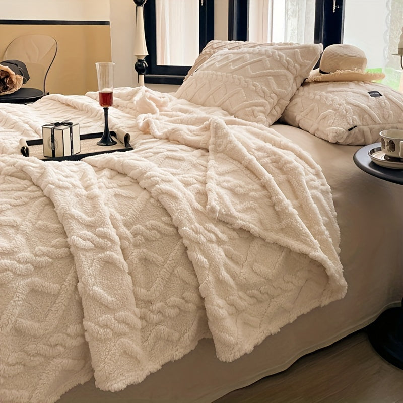 Skorter | 1 Piece Simple Layer Taffeta Blanket - Thin Multifunctional Bed Cover, Warm Garment for Bedroom and Living Room, Beige, All-Season Blanket