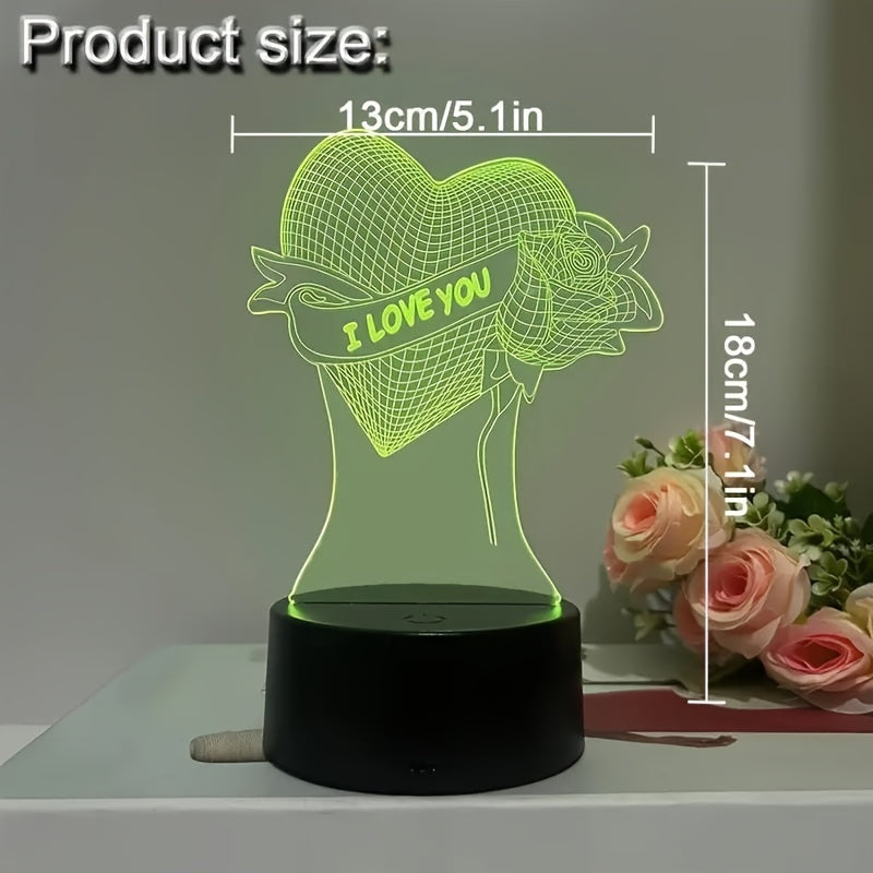 Skorter | HartLicht - 3D LED Illusion Lamp with Touch Control, 7 Colors & USB/Battery Power