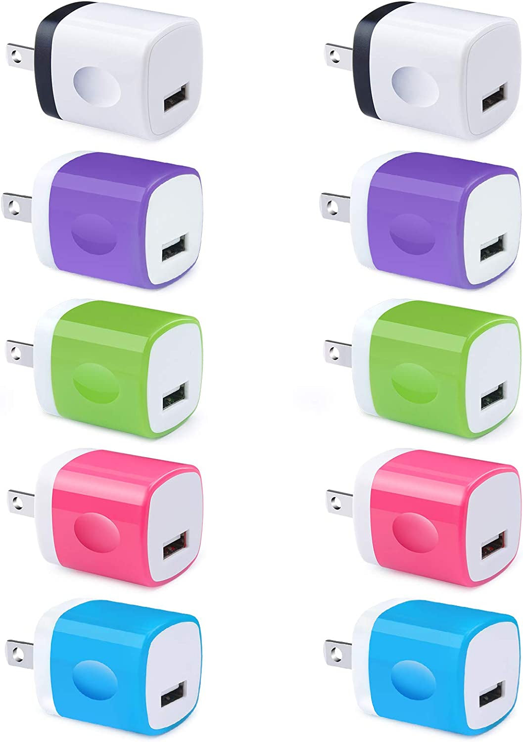 Skorter | 10 Pack USB Plug Charging Cube Block