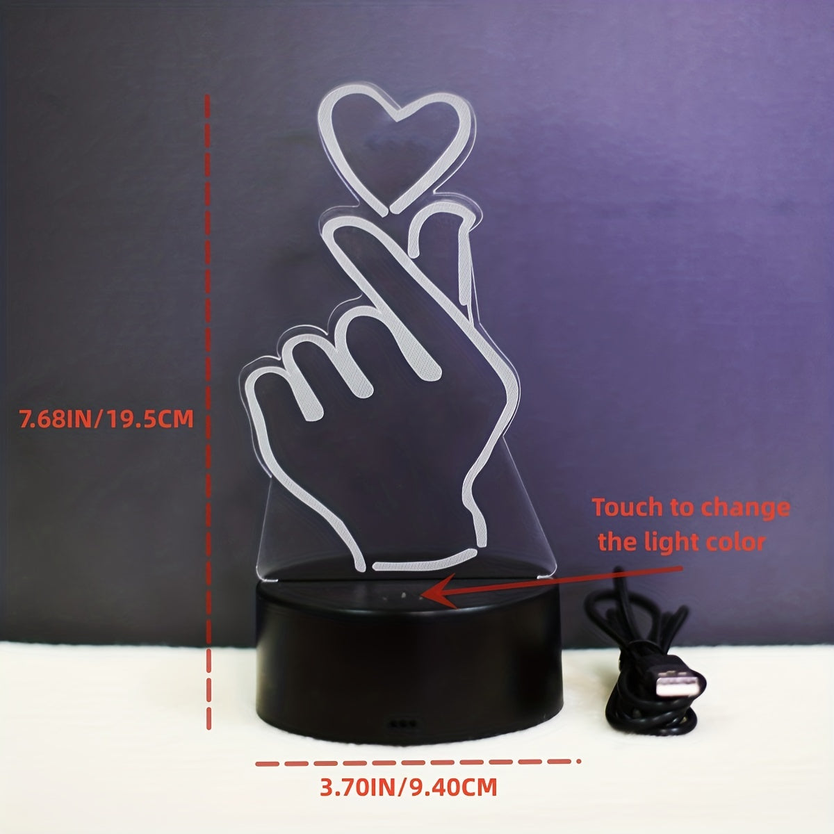 Skorter | IllumiHeart - 7-color LED Night Light with Touch Control