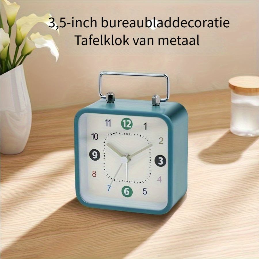 Skorter | TimeCube - Square Metal Alarm Clock with Night Light and Snooze
