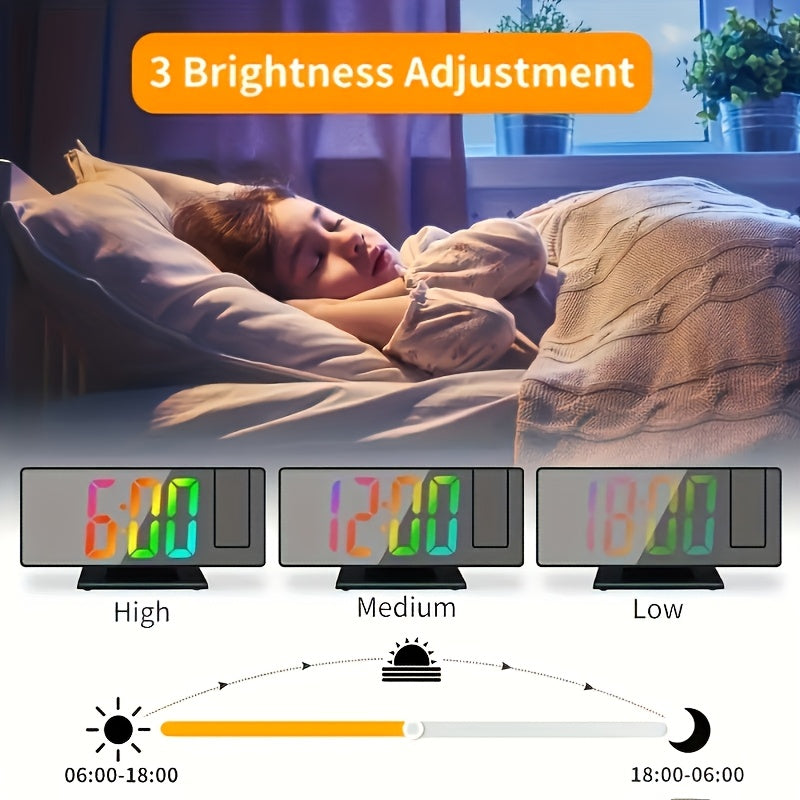 Skorter | TimeView - Projector Alarm Clock with Mirror and LED Screen