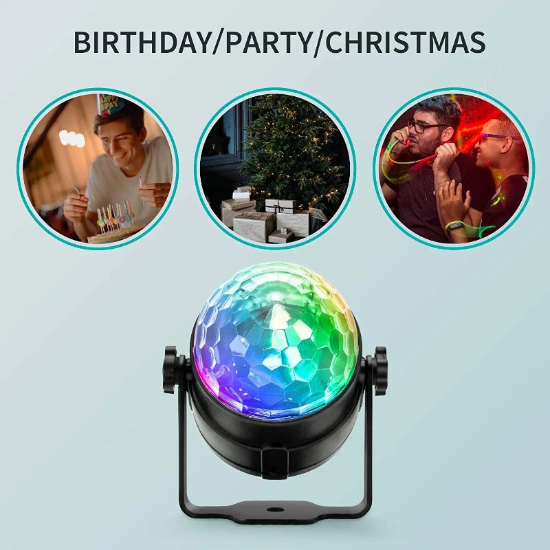 Skørter | 3 Pack DJ Disco Ball Strobe Light with 7 Colors - Sound Activated with Remote Control
