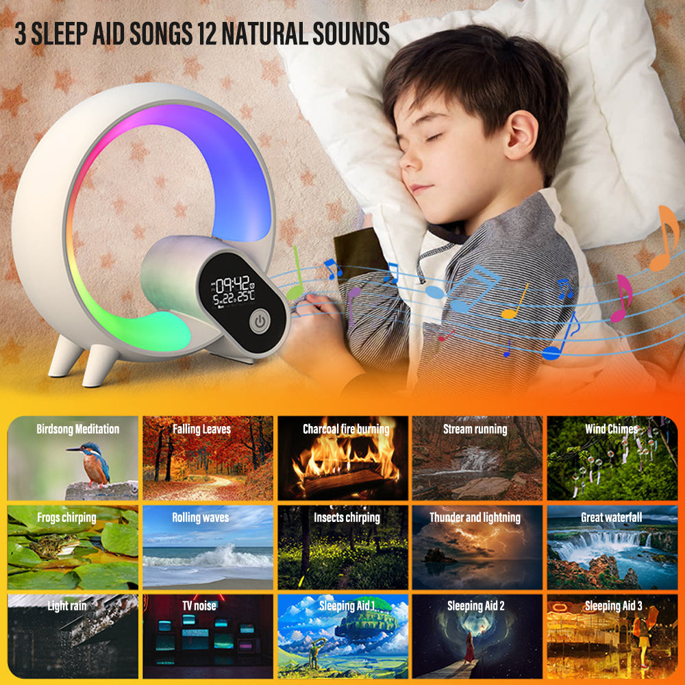 Skorter | 3-in-1 Bluetooth Speaker and Alarm Clock Lamp - Lit Lamp Good Gifts for New Home