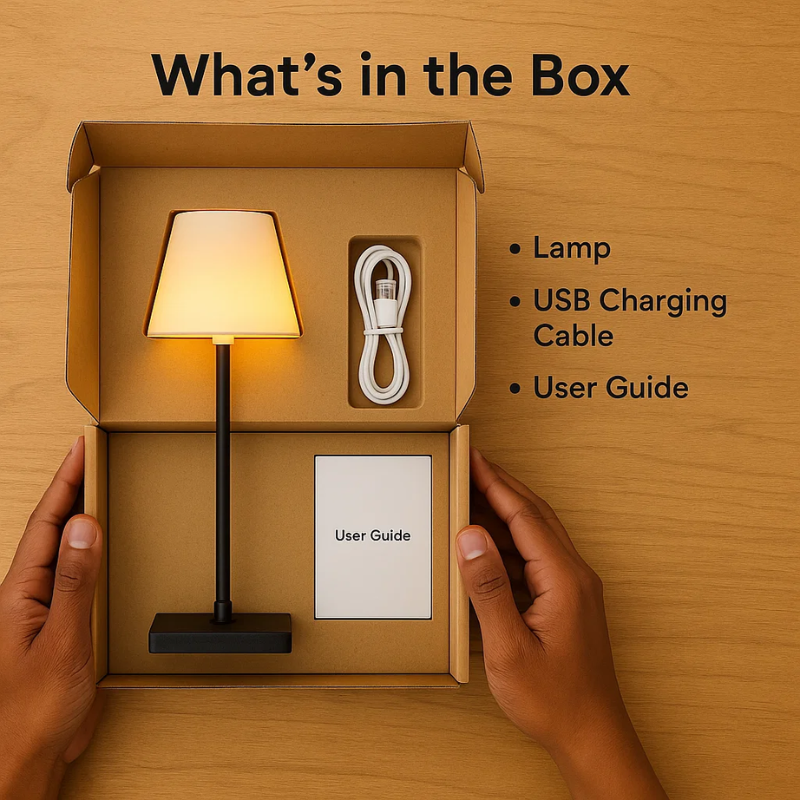 Skorter | Luminara™ | Modern Rechargeable LED Wireless Table Lamp | Portable Lighting for Home, Office & Outdoor Use