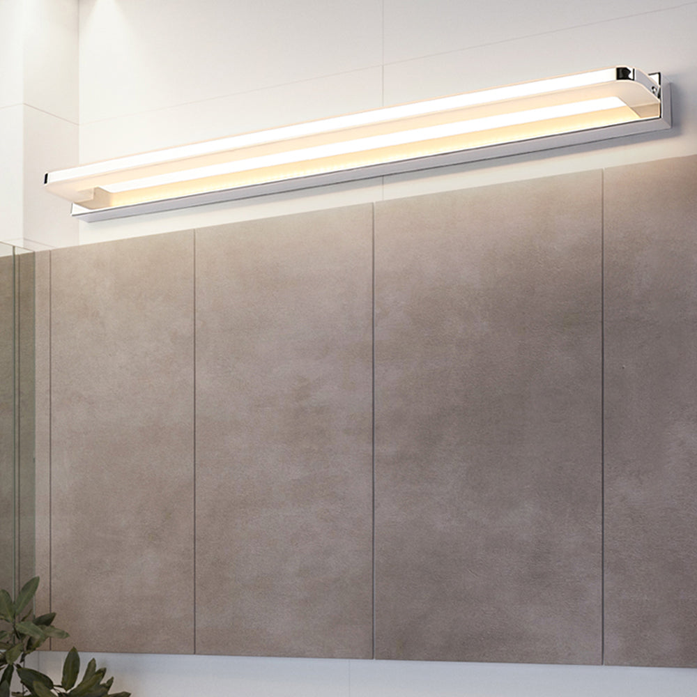 Skorter | Scandinavia Linear Mirror Wall Lamp, Chrome/Black, Bedroom