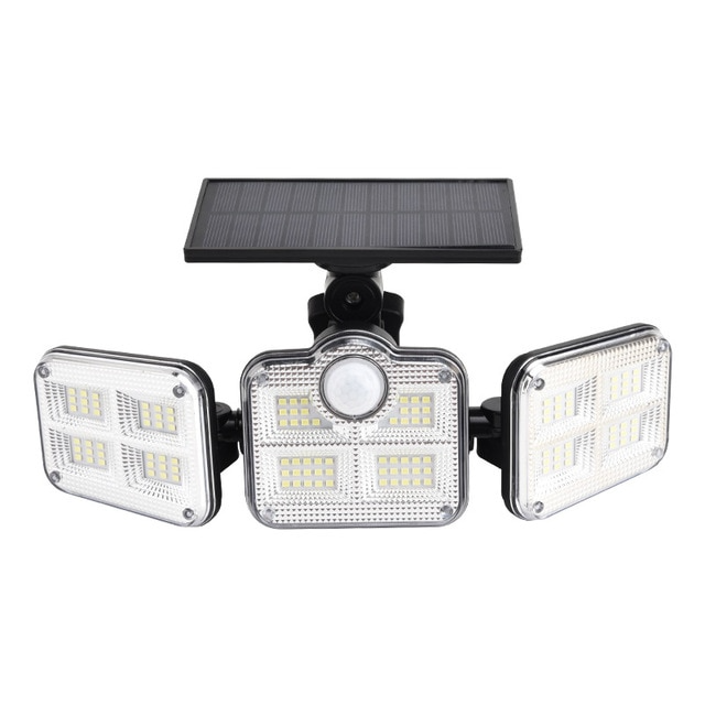 Skorter | Solar LED floodlight with motion sensor – 3-beam outdoor lighting for garden, yard, and garage