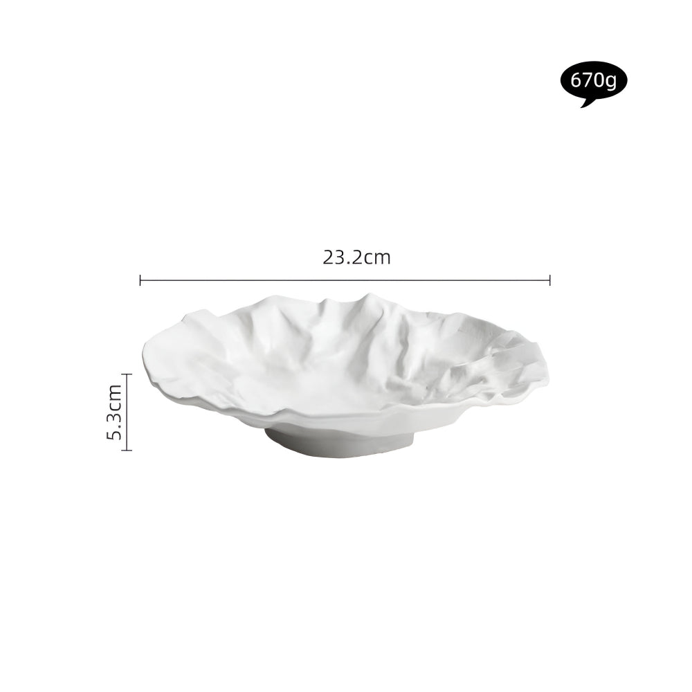 Skorter | Artisan Wrinkled Paper Ceramic Plate