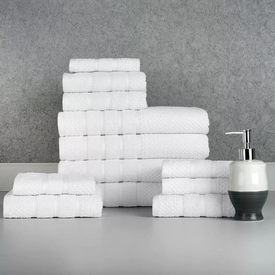 Skorter | 12-piece: Bibb Home Egyptian Cotton Towel Set
