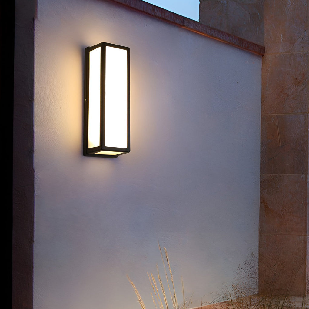 Skorter | Rectangular LED waterproof motion sensor black contemporary wall lamp