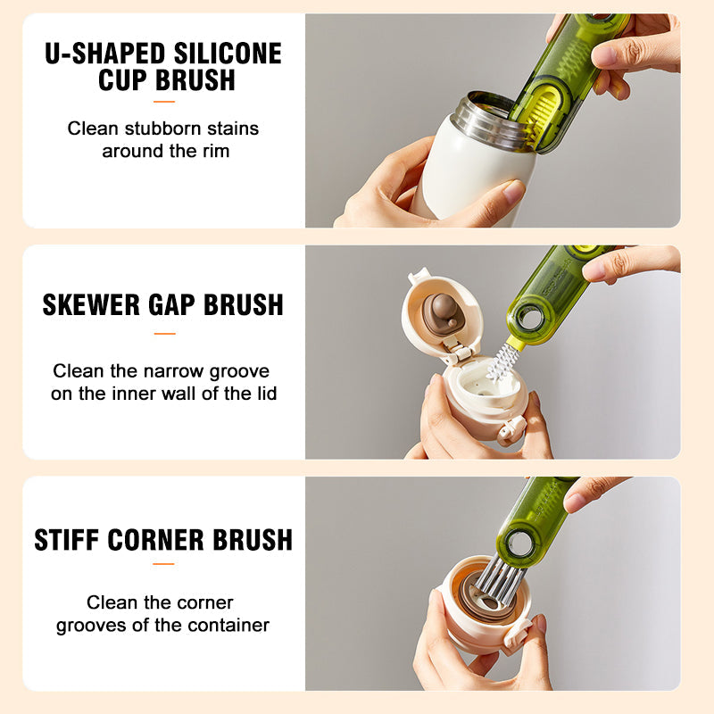 skorter | 3 In 1 Cleaning Brush Multi-Function Bottle Gap Cleaner Brush