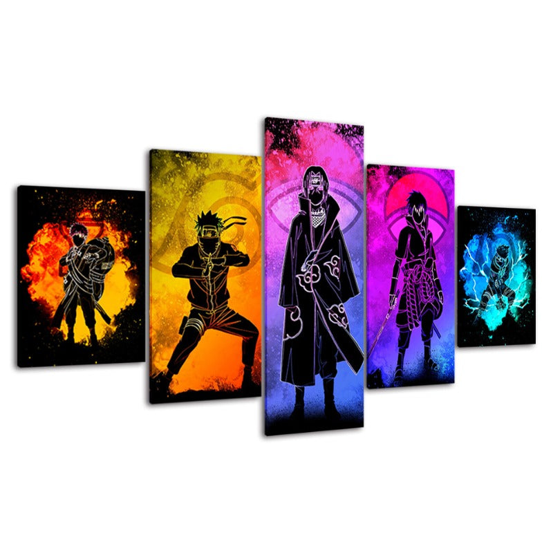 Skorter | 5 piece Naruto Anime - canvas wall art painting