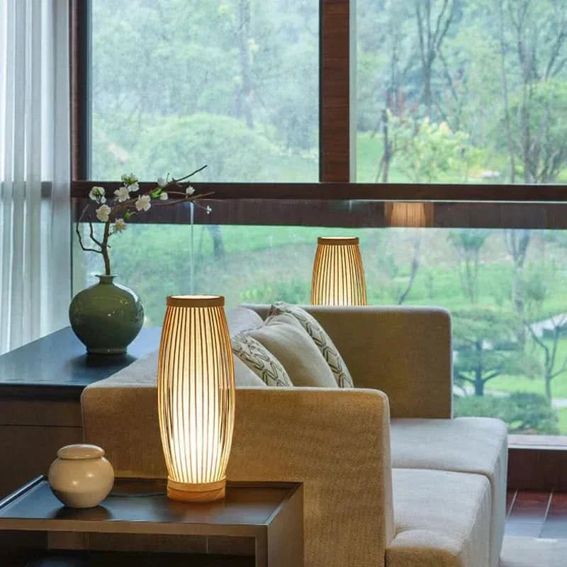 Skorter | Japanese Bamboo Table Lamp with Warm Light