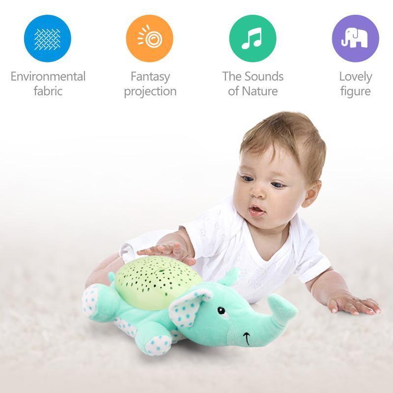 Skorter | Sleep LED Lighting Stuffed Animal Led Night Lamp Plush Toys With Music & Stars Projector Light