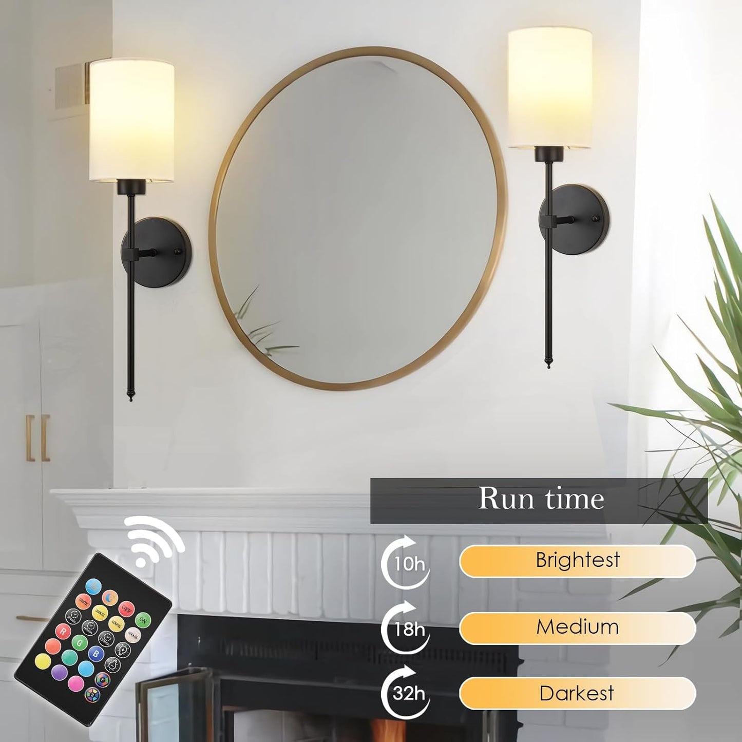 Skorter | Lumoease Wireless Wall Lamps (Set with 2 + 2 Bulbs Free)
