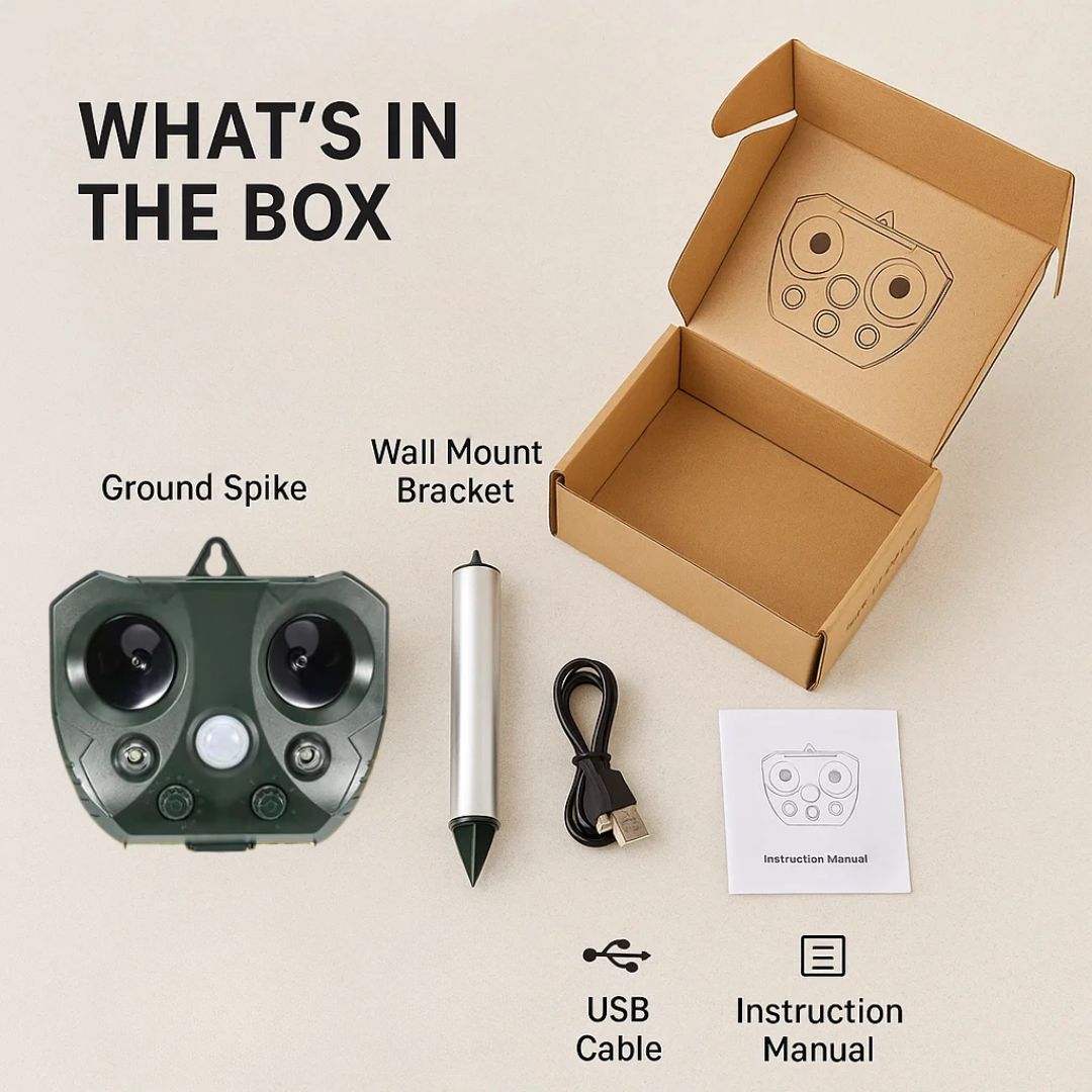 Skorter | Ultrasonic Bird & Pest Defender | Weatherproof, Solar-Powered & Effective for Garden Protection