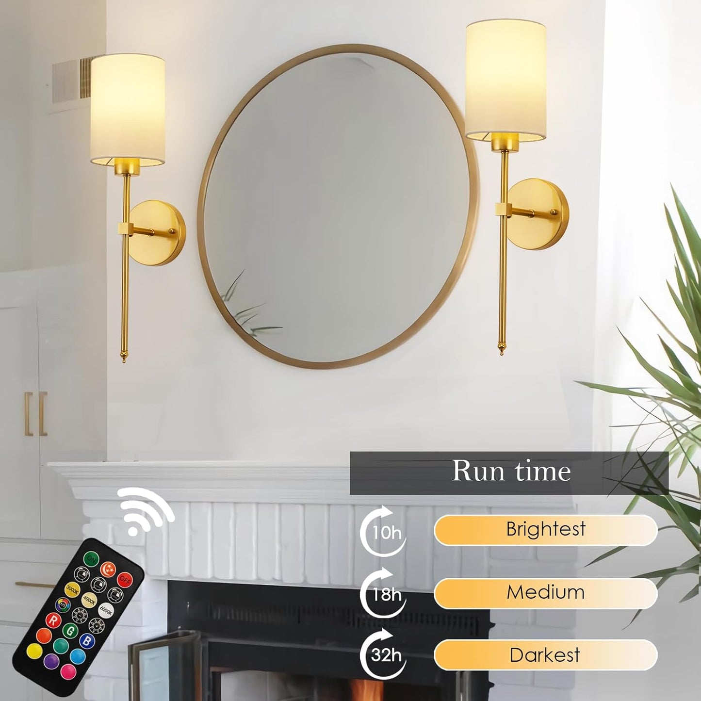 Skorter | Lumoease Wireless Wall Lamps (Set with 2 + 2 Bulbs Free)