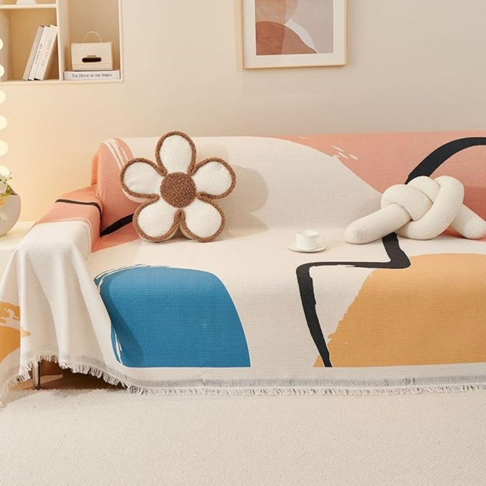 Skorter | Lumiere Abstract Tasseled Sofa Cover