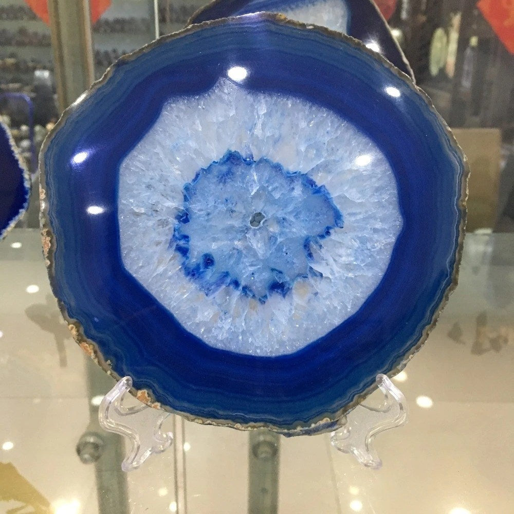 Skorter | Blue Agate Crystal Disc