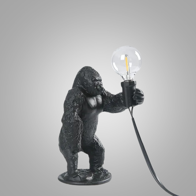 Skorter | GorillaLux - Unique Gorilla Table Lamp | Modern Animal Lamp with Warm LED Light