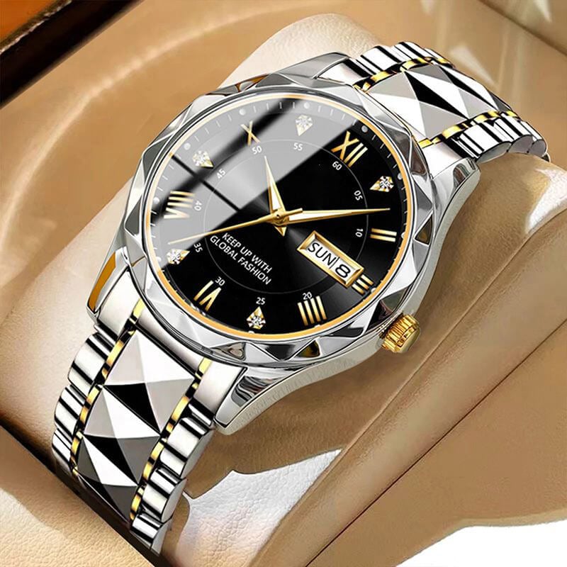 Skorter | Waterproof Luminous Stainless Steel Two-tone Quartz Men's Watch