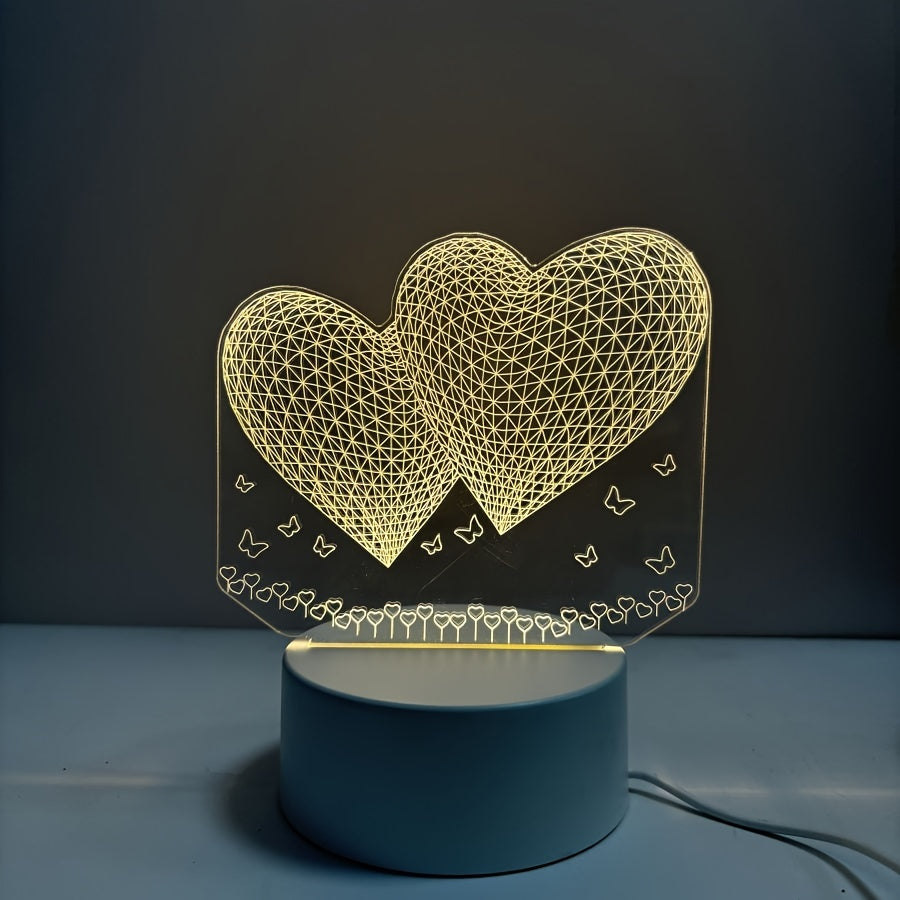 Skorter | HartenLicht - Geometric USB Table Lamp with Warm Glow for Love Theme Decoration