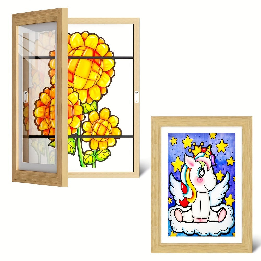 Skorter | 1 Piece Flip Picture Frame - A4 Size Magnetic Picture Frame for Living Room, Office and Gifts