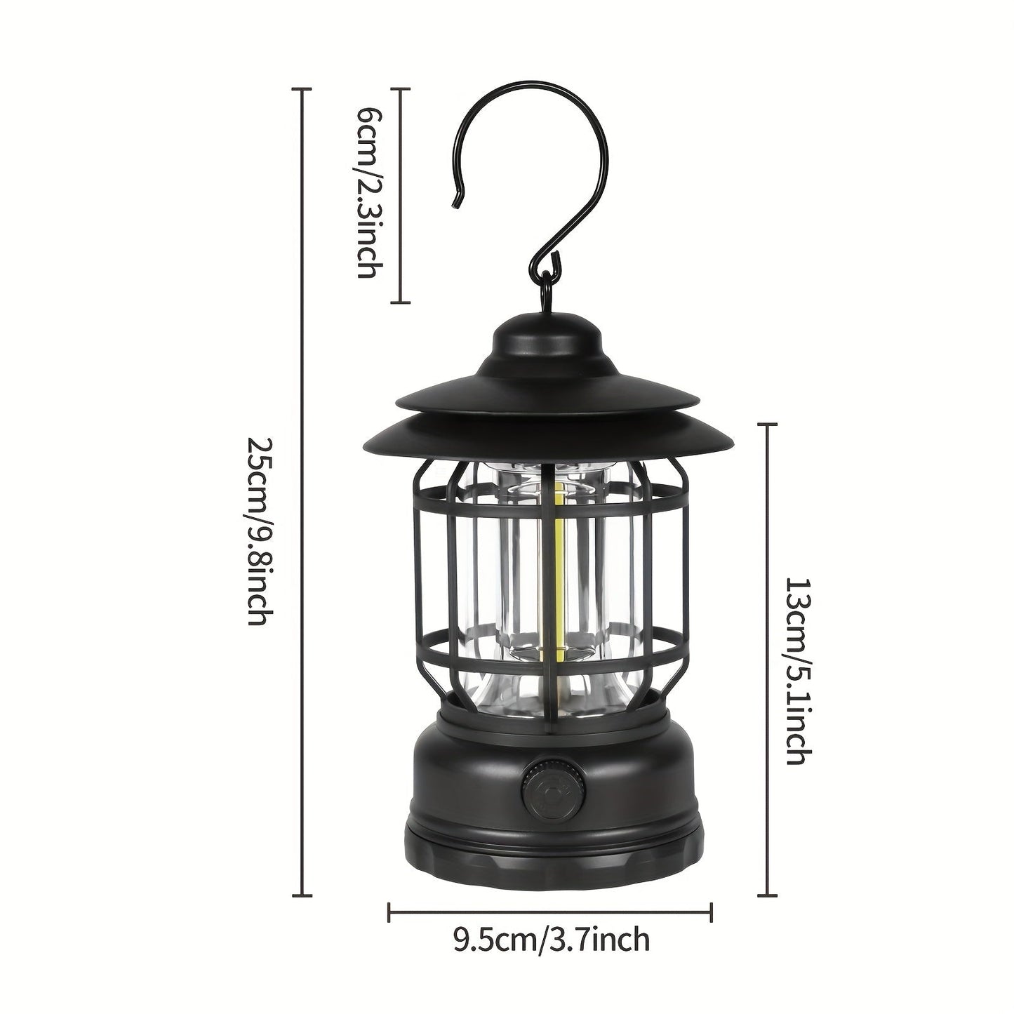 Skorter | RetroLight - Dimmable Outdoor Camping Lantern with USB, Rechargeable LED Lighting