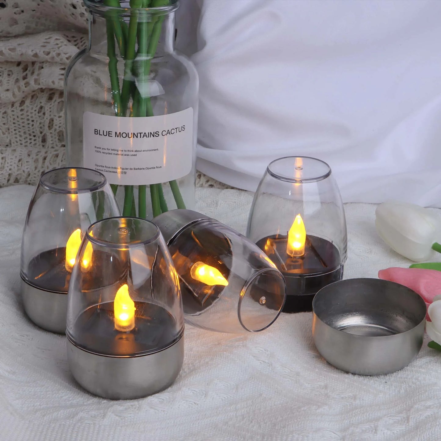 Skorter | SolarFlame - Waterproof LED Candleholders for Outdoor, Solar Energy & Flameless
