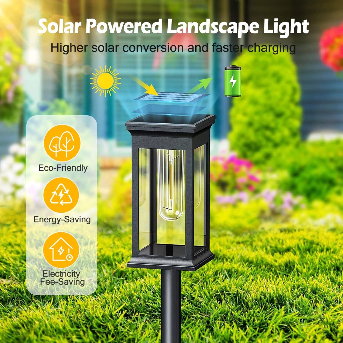 Skorter | 6-Pack: Solar Powered Stake Light IP65 Waterproof Automatic On Off