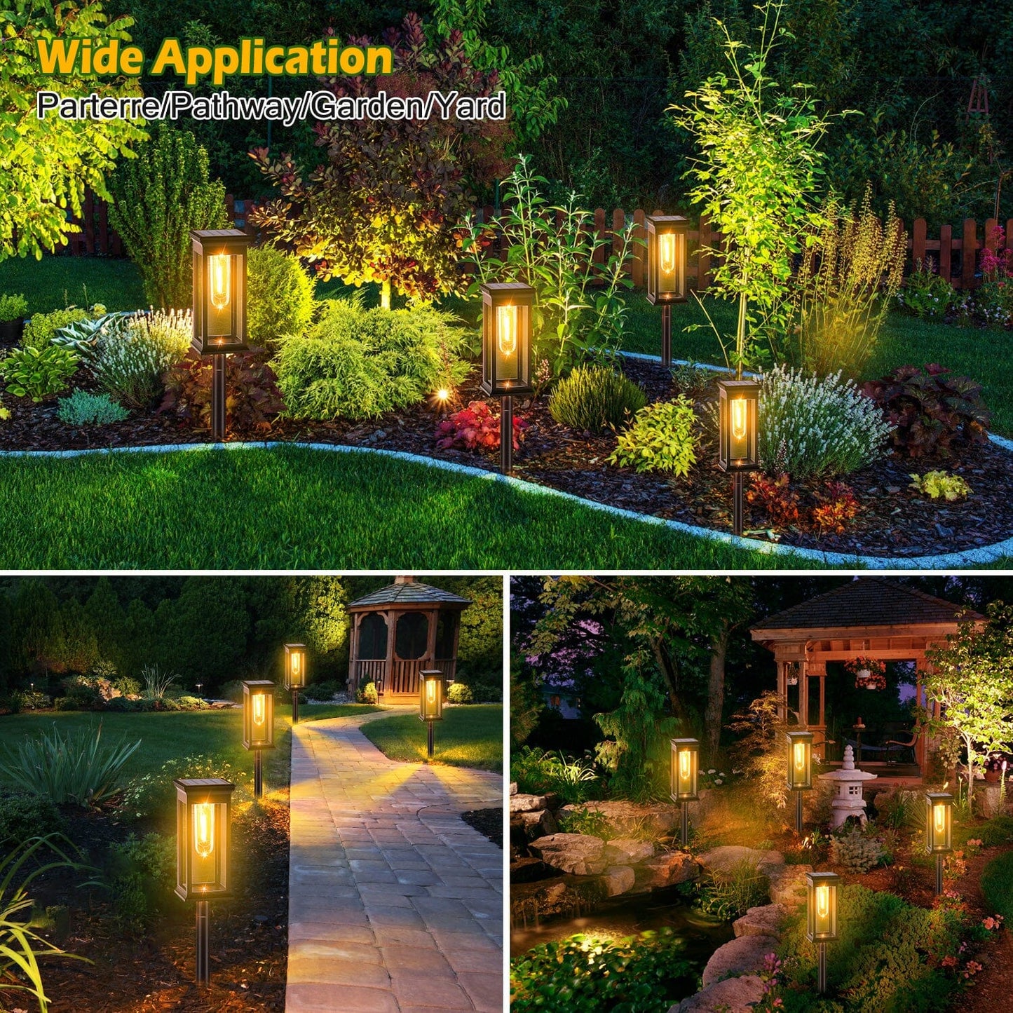 Skorter | 6-Pack: Solar Powered Stake Light IP65 Waterproof Automatic On Off