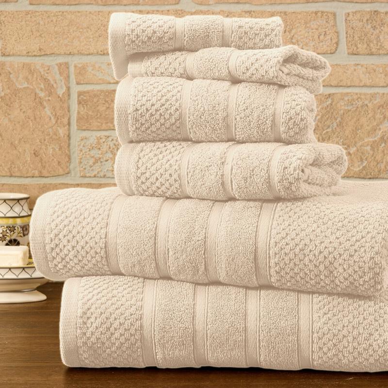 Skorter | 6-piece Bib Hjem Absorbent 100% Egyptian Cotton Towel Rack