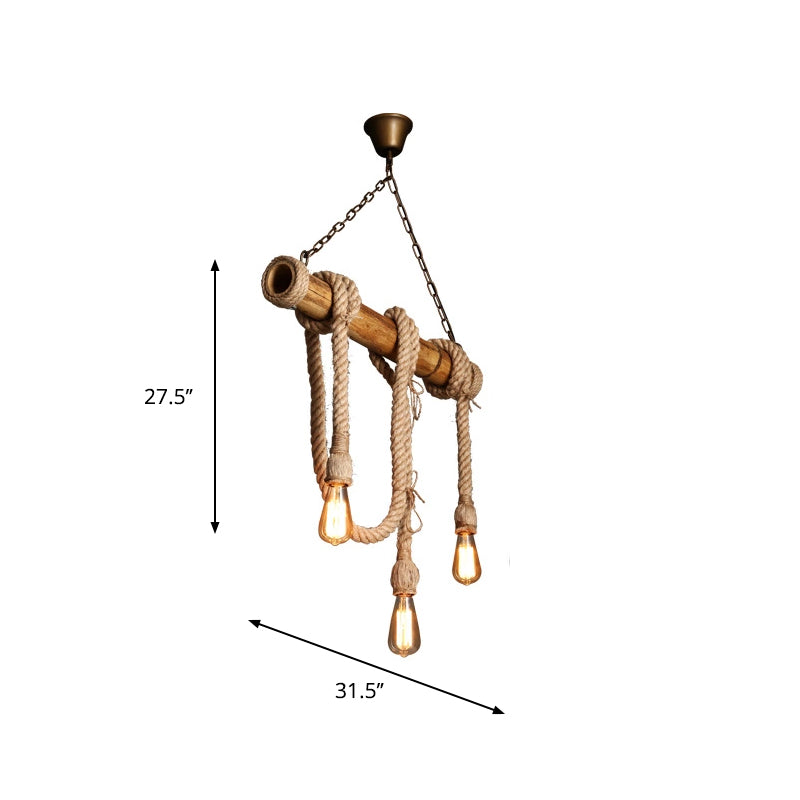 Skorter | IndustrialBamboo - Adjustable Ceiling Lamp with Bamboo and Adjustable Rope