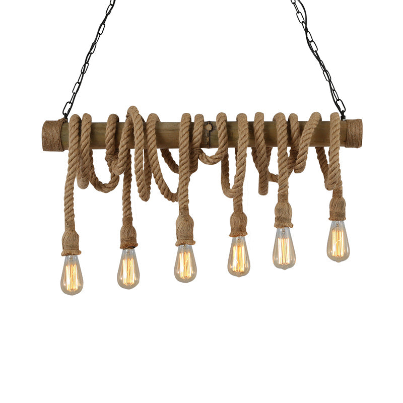 Skorter | IndustrialBamboo - Adjustable Ceiling Lamp with Bamboo and Adjustable Rope