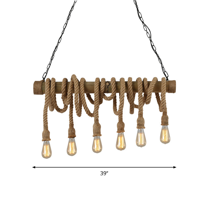 Skorter | IndustrialBamboo - Adjustable Ceiling Lamp with Bamboo and Adjustable Rope