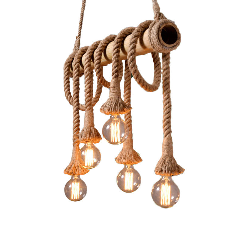 Skorter | IndustrialBamboo - Adjustable Ceiling Lamp with Bamboo and Adjustable Rope