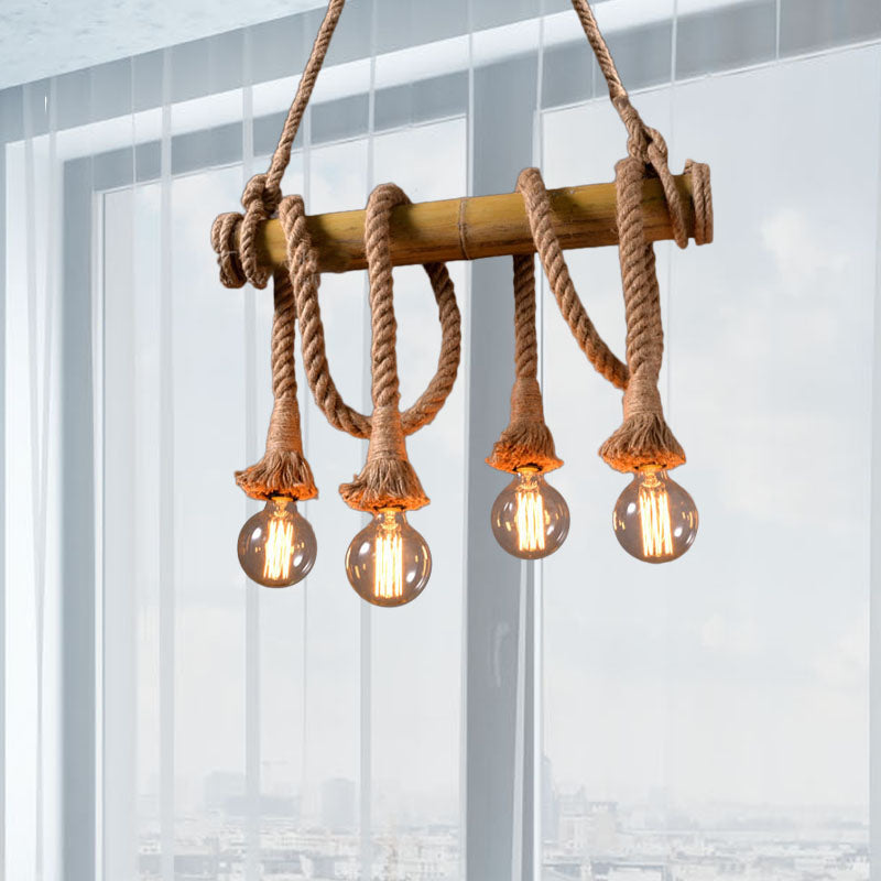 Skorter | IndustrialBamboo - Adjustable Ceiling Lamp with Bamboo and Adjustable Rope