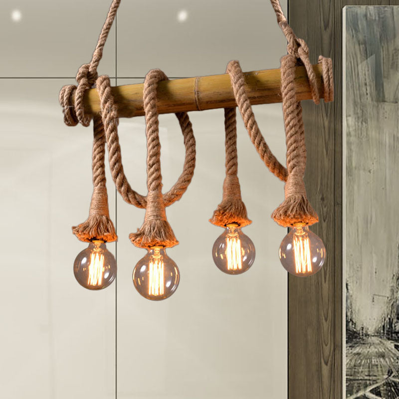Skorter | IndustrialBamboo - Adjustable Ceiling Lamp with Bamboo and Adjustable Rope
