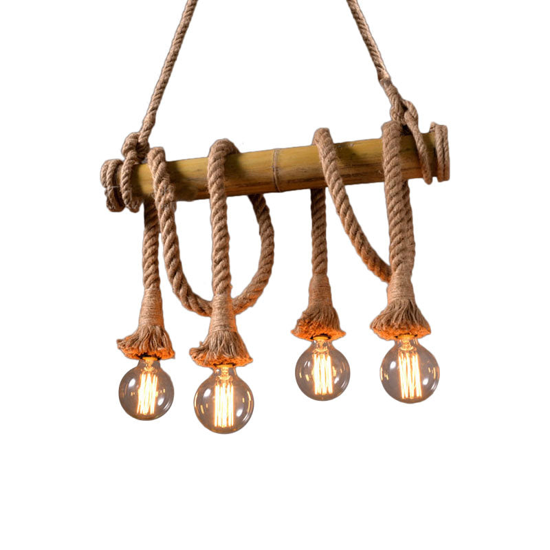 Skorter | IndustrialBamboo - Adjustable Ceiling Lamp with Bamboo and Adjustable Rope