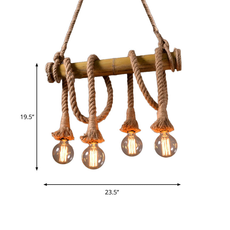 Skorter | IndustrialBamboo - Adjustable Ceiling Lamp with Bamboo and Adjustable Rope