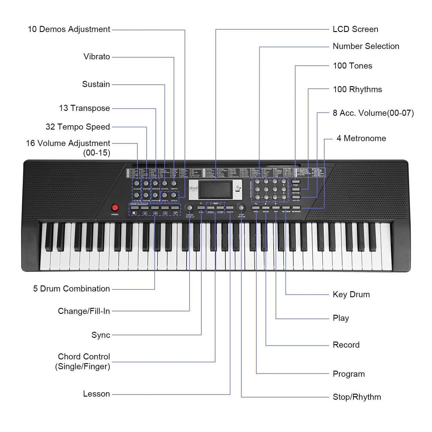 Skorter | 61 Keys Digital Music Keyboard Electronic Piano