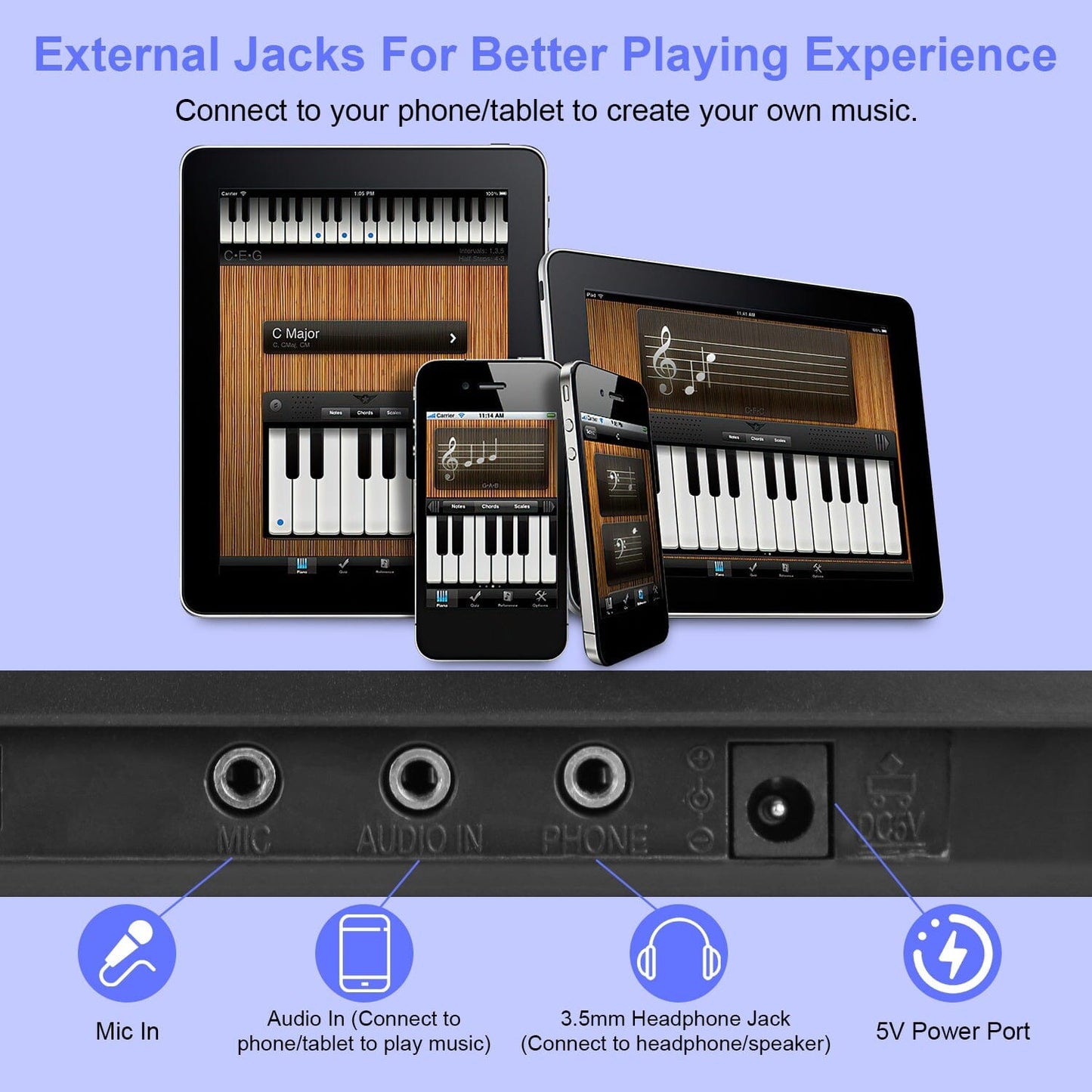 Skorter | 61 Keys Digital Music Keyboard Electronic Piano
