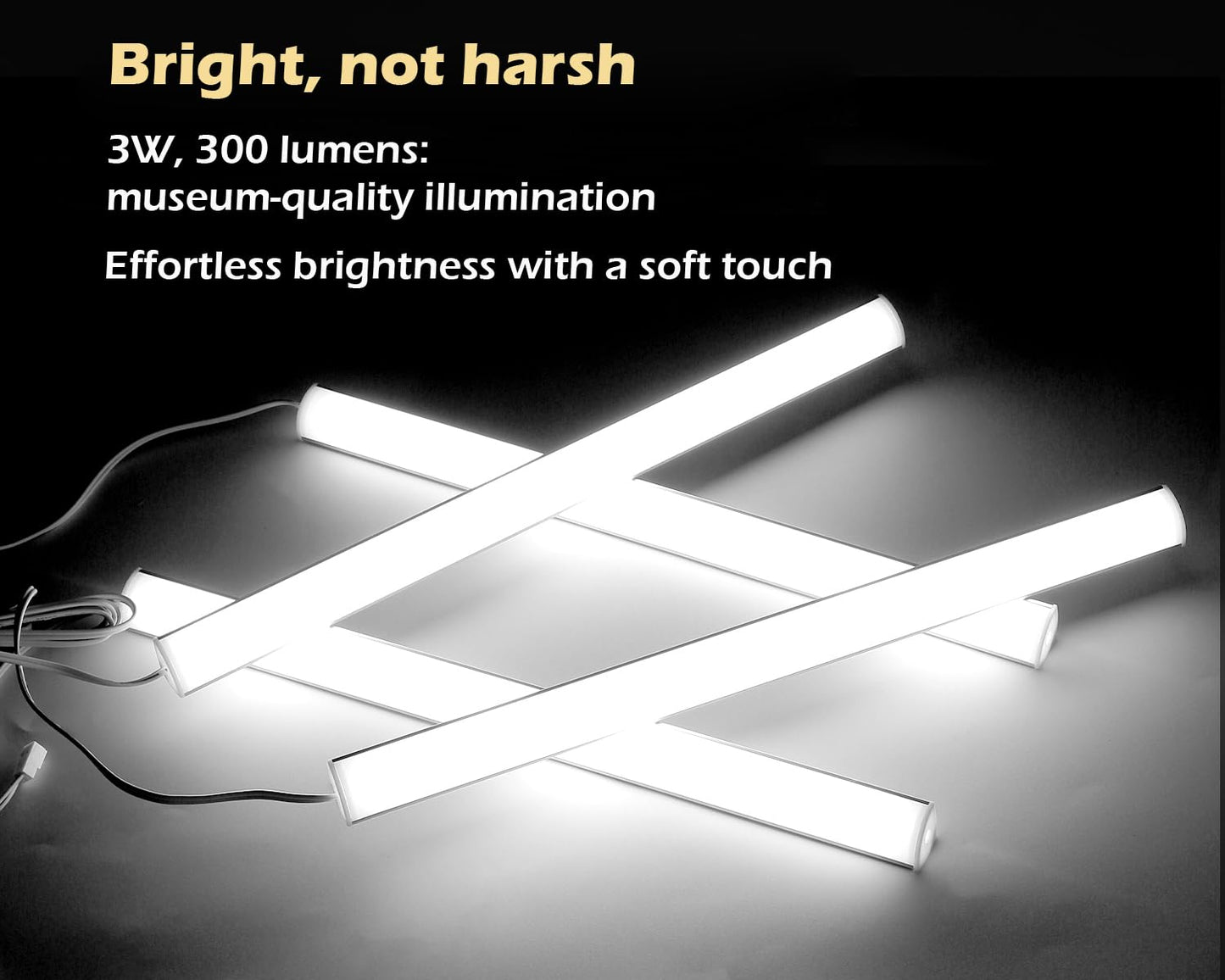 Skorter | Cefrank 4Pcs 12" V-Shape Led Cabinet lighting, 1200Lm Pure white Under counter Light bars