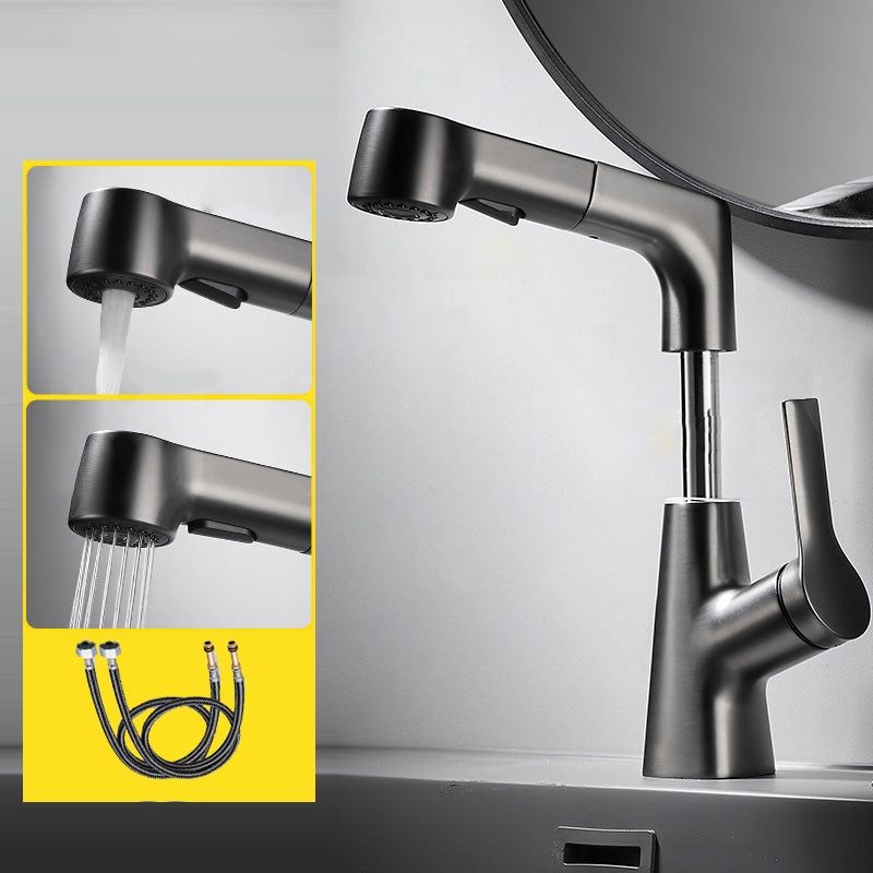 Skorter | 1-Handle Brush Nickel Widespread Faucet Single Hole Bathroom Vessel Faucet with Brass