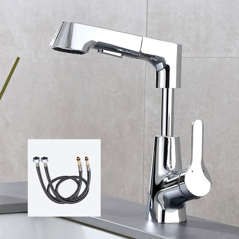 Skorter | 1-Handle Brush Nickel Widespread Faucet Single Hole Bathroom Vessel Faucet with Brass