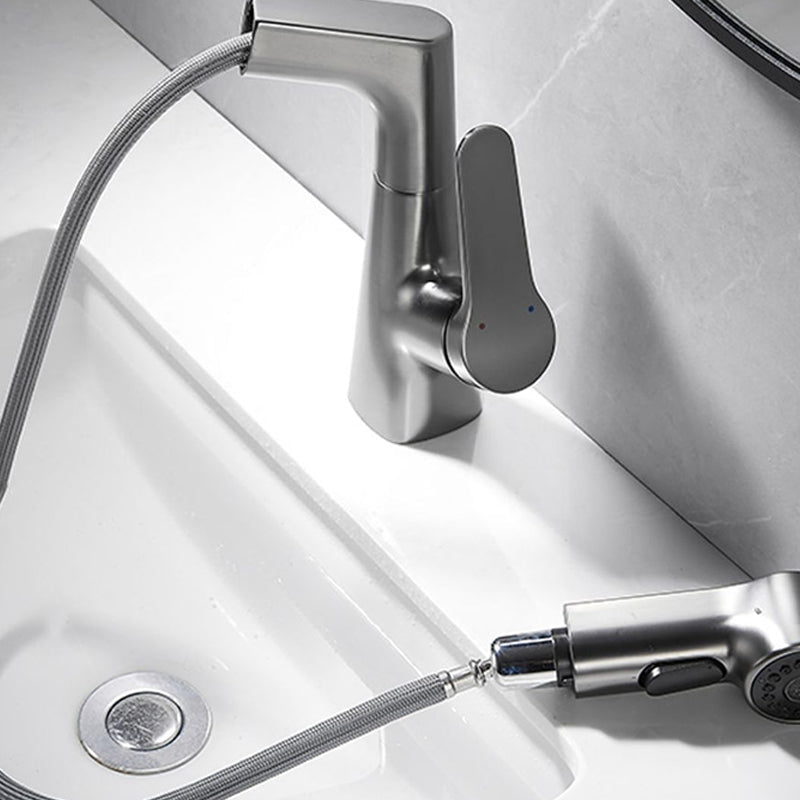 Skorter | 1-Handle Brush Nickel Widespread Faucet Single Hole Bathroom Vessel Faucet with Brass