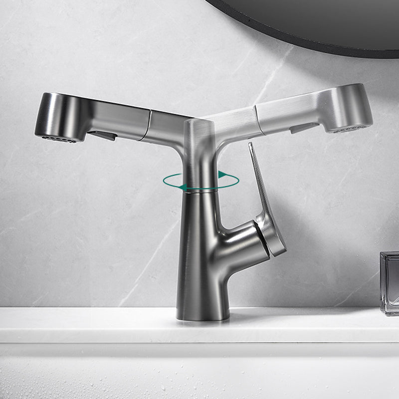 Skorter | 1-Handle Brush Nickel Widespread Faucet Single Hole Bathroom Vessel Faucet with Brass