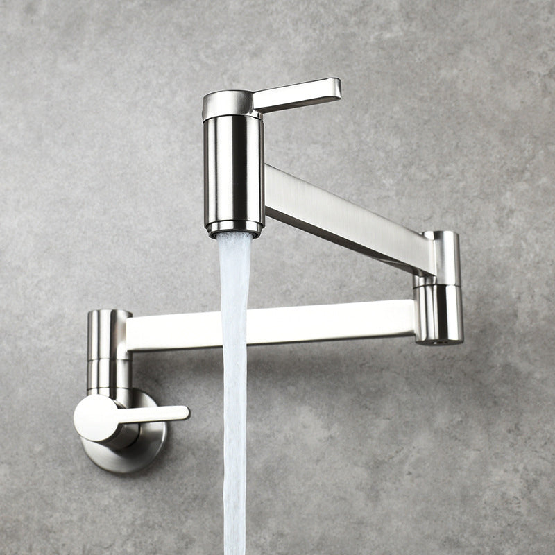 Skorter | 1-handle brushed nickel widespread faucet 1 hole wall-mounted bathroom faucet with brass