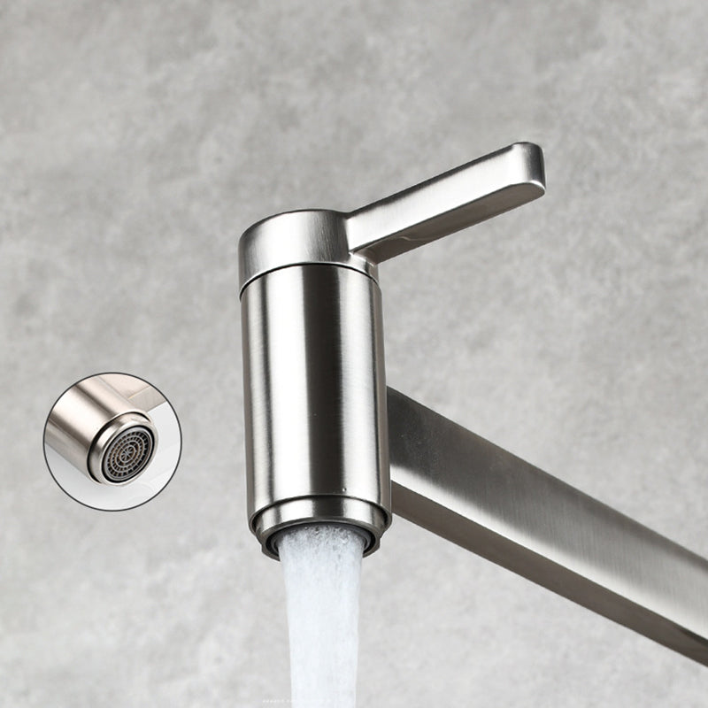 Skorter | 1-handle brushed nickel widespread faucet 1 hole wall-mounted bathroom faucet with brass